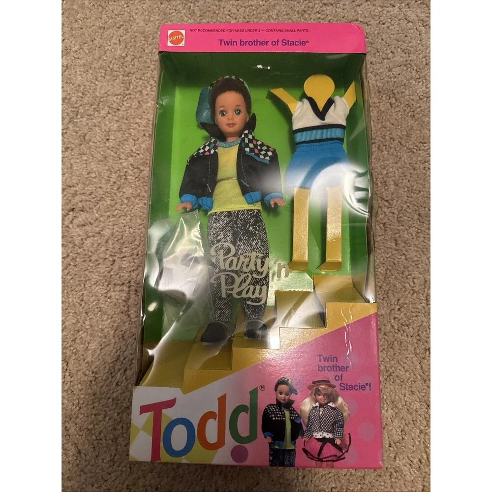 VINTAGE 1992 MATTEL BARBIE TODD TWIN BROTHER OF STACIE PARTY N PLAY DOLL IN BOX